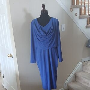 NWT Chic Long Sleeve Blue Dress